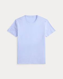 เสื้อยืดคอกลมแขนสั้นผ้าฝ้ายสีฟ้าอ่อนสำหรับผู้ชาย – เนื้อผ้านุ่ม ระบายอากาศได้ดี สวมใส่สบาย เหมาะสำหรับแฟชั่นในชีวิตประจำวัน - Product Image 1