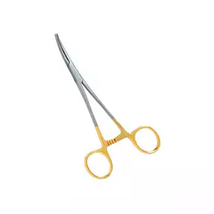 Fine quality stainless steel low price <b>gold</b> handle polish satin mosquito hemostatic Forceps self needle holder locking forceps - Product Image 3