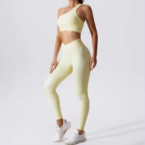 Conjunto Deportivo de Dos Piezas para Mujer, de Alta Calidad, para Gimnasio y Yoga, Talla Grande, Cintura Alta, Ecológico, Transpirable, Elástico en Cuatro Direcciones, de Secado Rápido - Product Image 4