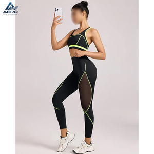 Conjunto Deportivo de Alta Calidad para Mujer, Brasier Sin Costuras y Leggings, Conjunto de Yoga de 2 Piezas, Brasier Push-Up y Leggings con Control de Abdomen - Product Image 2