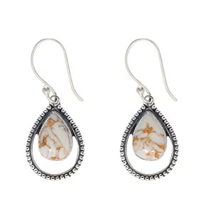 COPPER WHITE TURQUOISE 925 Sterling Silver Earring Gemstone Jewelry Drop Dangle Earrings Women Earring Fine Jewelry - Product Image 1