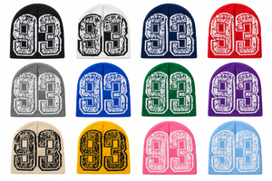 Bonnet en tricot jacquard noir vintage Y2K avec motif graphique numéro 93, bonnet chaud d'hiver, streetwear, bonnet tricoté pour hommes et femmes, OEM - Product Image 6