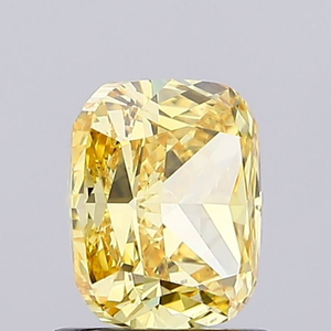 Diamante amarillo vibrante cultivado en laboratorio, corte cojín, gema suelta, brillo radiante, pieza de joyería fina de lujo elegante, certificado. - Product Image 2