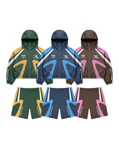 Ensemble de survêtement unisexe personnalisé pour hommes 2026, coupe-vent streetwear pour adolescents, ensemble décontracté respirant 100 % nylon léger - Product Image 1
