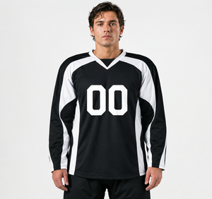 Camiseta de hockey sobre hielo personalizada, tela transpirable y duradera, ajuste profesional, impresión por sublimación, ropa deportiva de equipo, equipo de alta calidad - Product Image 1