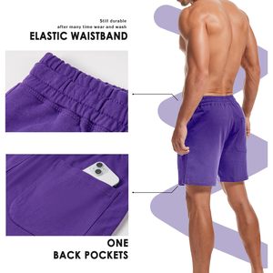 Pantalones Cortos Deportivos Personalizados de Poliéster/Algodón para Hombre, Pantalones Cortos Casuales con Cordón, Pantalones Cortos Deportivos hasta la Rodilla para Hombre - Product Image 4