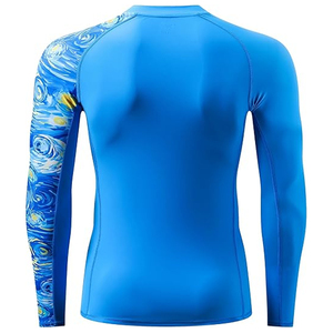 Vente en gros de chemises de compression à manches longues pour hommes, imprimées avec un motif, protection UV, fournisseur de logo personnalisé - Product Image 2