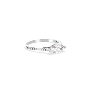 REYES Marquise Cut 1.17 Carat Lab Grown Diamond Engagement Ring in 14K White Gold Rhodium Plated Fine Jewelry For Women - Product Image 3