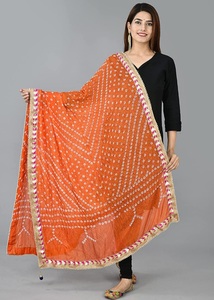 Rajasthani <b>Art</b> Silk Bandhani Dupatta with Elegant Lace Border Traditional Bandhej Tie Dye Dupatta Ethnic Fashion Accessor - Product Image 2