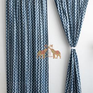 Nouvelle collection de rideaux en coton imprimé à motifs zig-zag faits à la main pour la décoration de la maison et du salon - Product Image 5