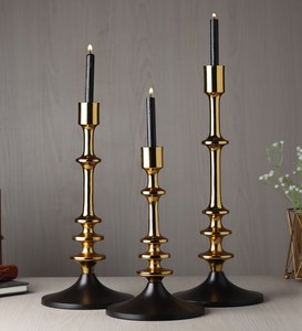 Minimalist Dual-Tone <b>Tapered</b> <b>Candle</b> Holder High-Quality Aluminum/Brass Metal Craft for Boutique Home Decor & Wholesale Gifts - Product Image 4