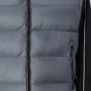 Gilet matelassé léger pour homme avec capuche, rembourré de duvet, coupe-vent, gris uni, sans manches, avec poche zippée - Product Image 6