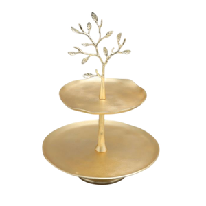 Luxury Handcrafted Pomegranate 2-Tier Etagere Stainless Steel And Gold Plated Metal <b>Cake</b> <b>Stand</b> For Wedding & Home Decor On Sale - Product Image 6