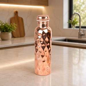 SOFIYA CRAFT Floral Printed Copper Insulated Eco-Friendly Leak Proof Portable Water Bottle <b>Flask</b> with <b>2</b> <b>Cups</b> Double Wall Thermos - Product Image 4