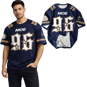 Camiseta Retro Oversize de Fútbol Americano Estilo Urbano Y2K para Hombre con Estampado Gráfico y Número Vintage - Proveedor Mayorista - Product Image 1