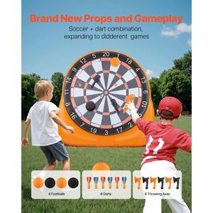 Tabellone Gonfiabile Gigante da Calcio Balilla Alto 1,8 m con 4 Palloni, 6 Freccette, 6 Asce, Pompa ad Aria, Montaggio in 3 Minuti, Grande Attrezzatura per Divertimento all'Aperto - Product Image 2