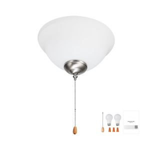 Kit Ventilatore da Soffitto con Luce 750lm 3000K, Plafoniera a Forma di Ciotola con 2 Lampadine LED e Catena di Trazione - per Soggiorno, Kit di Sostituzione 3000K - Product Image 1