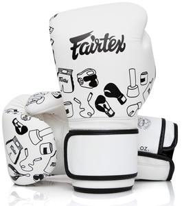 Guantes de Boxeo Fairtex Hechos a Medida en Combinación Blanco y Negro, Ideales para Entrenamiento y Sparring - Product Image 1