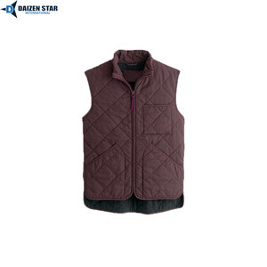Gilet matelassé en laine pour homme, style streetwear, col montant, fermeture éclair, motif uni, écologique, coupe-vent, anti-UV 100% - Product Image 5