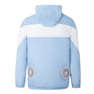 Latest Design <b>Jacket</b> With Fan Puffer Windproof <b>Cooling</b> Zipper & hoodies Winter Polyester Fan <b>Jackets</b> Breathable Custom Logo - Product Image 3