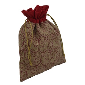 Customized Floral Print Jute Drawstring Burlap Wedding Goodies Packaging <b>Bag</b> Golden Zari <b>String</b> Design Promotional <b>Bags</b> for - Product Image 2