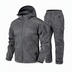 Chándal con Capucha para Hombre, Diseño 2 en 1, Color Sólido, Largo, Impermeable, Deportivo, para Primavera, Cierre de Cremallera, Bolsillos Laterales, Poliéster - Product Image 1