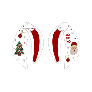 Diadema con cuentas de semillas personalizada al por mayor con diseño Ho Ho Ho, accesorio para el cabello navideño para mujer - Product Image 3