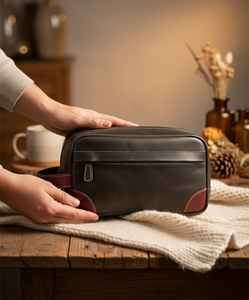 Sac de maquillage personnalisé de haute qualité, sac cosmétique de voyage écologique, sac cosmétique imperméable en cuir PU, trousse de toilette - Product Image 6