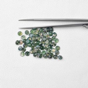Pierre précieuse d'agate de mousse naturelle de qualité supérieure de 4mm pierres rondes de coupe brillante pierres précieuses authentiques certifiées en gros pour la fabrication de bijoux - Product Image 1