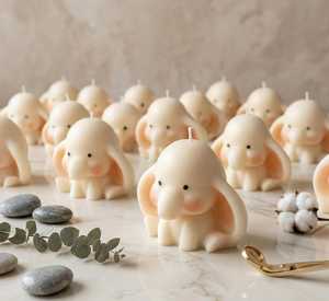 Lovely Cute Baby Elephant <b>Candle</b> Made of pure Soy wax with Best Quality Aroma Fragrance Available at Wholesale Price From India - Product Image 2