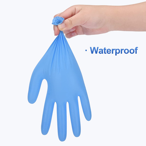 Gants d'examen jetables personnalisés de qualité alimentaire, en nitrile bleu sans poudre, pour usage quotidien - Product Image 2