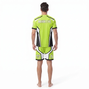 Camiseta de Fútbol Sublimada Personalizada para Hombre, Cuello en V, Manga Corta y Pantalones Cortos, 100% Poliéster, Corte Atlético, Ropa Deportiva para Adultos - Product Image 3