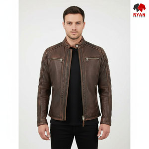 Ryan เสื้อแจ็กเก็ตหนังสำหรับผู้ชายผ้าระบายอากาศได้ดีดีไซน์ตามสั่งพิมพ์โลโก้ได้ตามต้องการ - Product Image 1