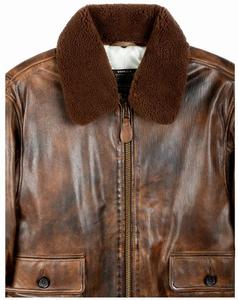 Chaqueta de cuero para hombre, estilo bomber, de cuero rojo, con cuello de piel, estilo aviador, para motocicleta, talla grande, de cuero genuino, hecha a medida. - Product Image 3