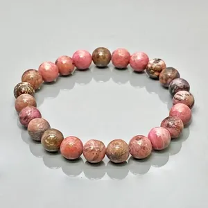 Natural Rhodonite 8mm Smooth Round AA Grade Gemstone Beads Stretch <b>Bracelet</b> <b>Healing</b> Jewelry Wholesale - Product Image 4