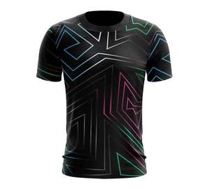 T-shirts de handball pour hommes en coton 100% avec logo imprimé par transfert thermique de haute qualité, col rond, séchage rapide, respirant, sport - Product Image 3