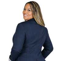Blazer pour femme Jack Jill, bleu marine uni, à simple boutonnage, orné de cristaux, coupe ajustée, formel, pour le bureau, doublé, style chic décontracté, OEM, vente en gros, en vrac
