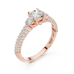 แหวนเพชรทรงกลมทองคำ 14K สำหรับผู้หญิง |   ชุดทำงาน |   เพชรที่เพิ่งเพาะเลี้ยง - Product Image 6