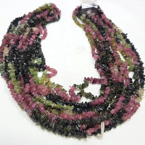 เชือกทัวร์มาลีนแตงโมธรรมชาติขนาด4มม.-6มม. ลูกปัดหินอัญมณีไม่เจียระไนแบบหยาบสำหรับเครื่องประดับหรูหรา - Product Image 1