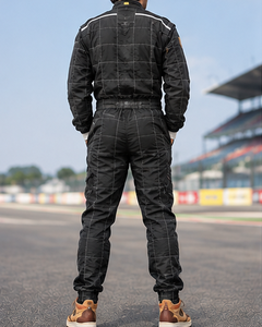 Men's Black Full Sleeve Flame Retardant <b>Waterproof</b> Polyester Racing Suit with Front Logo <b>All</b> Seasons Motorcycle & Auto Wear - Product Image 6