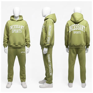 Ensembles pour hommes en coton 100% avec logo personnalisé, ensembles de survêtements brodés pour hommes, ensembles de jogging, ensembles deux pièces, sweat-shirt à fermeture éclair - Product Image 4