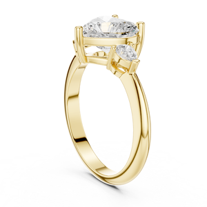 Anillo de Diamante de Laboratorio Elegante y Lujoso de 3 Quilates con Corte Corazón, E VS1, Oro Amarillo de 14K, Certificado IGI, para Bodas y Regalos, Directo de Fábrica - Product Image 3