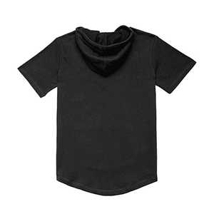 T-shirt surdimensionné personnalisé pour homme, 100 % coton épais, anti-plis, décontracté, sportif, à manches courtes, à capuche, col en V - Product Image 5