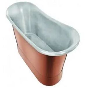 Indian Home Crafts Antique Copper Oval Freestanding Bathtub Durable Retro Style Bathing Tub From Uttar Pradesh - Product Image 2