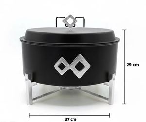 Plat à gratin en acier inoxydable de luxe avec base en fil doré rose, pot de service pour buffet, vaisselle pour hôtel, restaurant, traiteur - Product Image 6