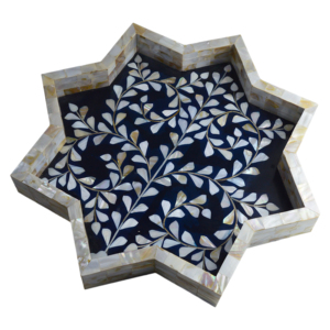 Star Shaped <b>Tray</b> Hotel Luxury Silver Metal <b>Mirror</b> <b>Tray</b> Decorative Serving <b>Tray</b> Custom Logo for Home Decoration - Product Image 1