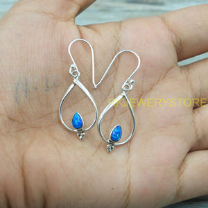 ต่างหูโอปอลประดับเงินแท้ 925 ต่างหูห้อยระย้า ต่างหูโอปอลสวยงาม ของขวัญสำหรับผู้หญิง - Product Image 4