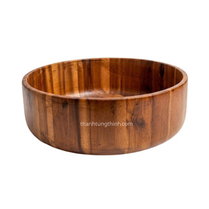 Tazón de Ensalada de Madera, Diseño Natural Mixto, Tamaño Grande, Solo Lavar a Mano, Ecológico, Antibacteriano, Utensilio Hecho en Fábrica Vietnamita - Product Image 2
