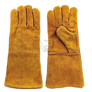 Gants de barbecue multifonctionnels en cuir à manches longues résistants à la chaleur, gants mécaniques, gants de soudage - Product Image 6