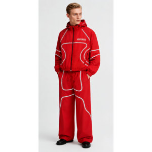 Hot Selling Nylon Sweat Suit Zip up <b>Jacket</b> Casual Lightweight <b>Patchwork</b> Nylon Reflective Windbreaker Streetwear Tracksuit - Product Image 6